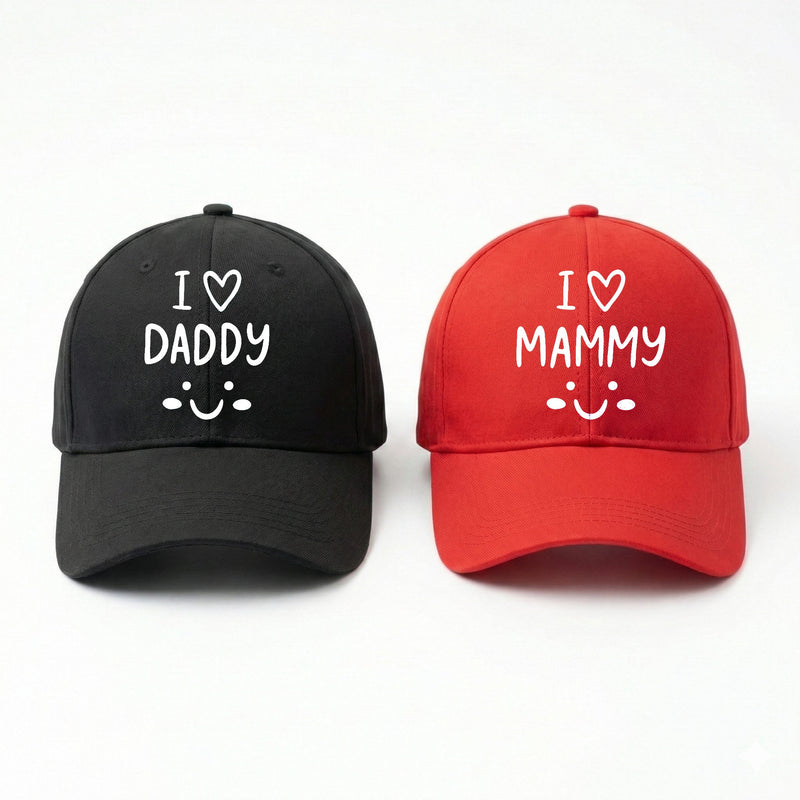 Personalized Personalised Cap Red And Black For Couple