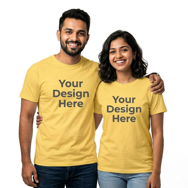 Personalized Couple T-Shirts - Yellow
