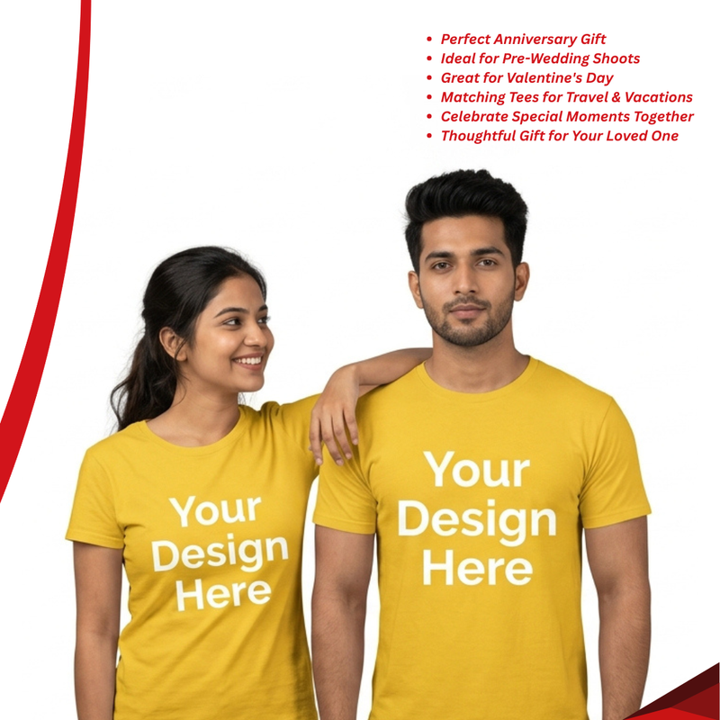 Personalized Couple T-Shirts - Yellow
