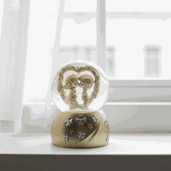 Personalized Couple Decorative Globe - Gold