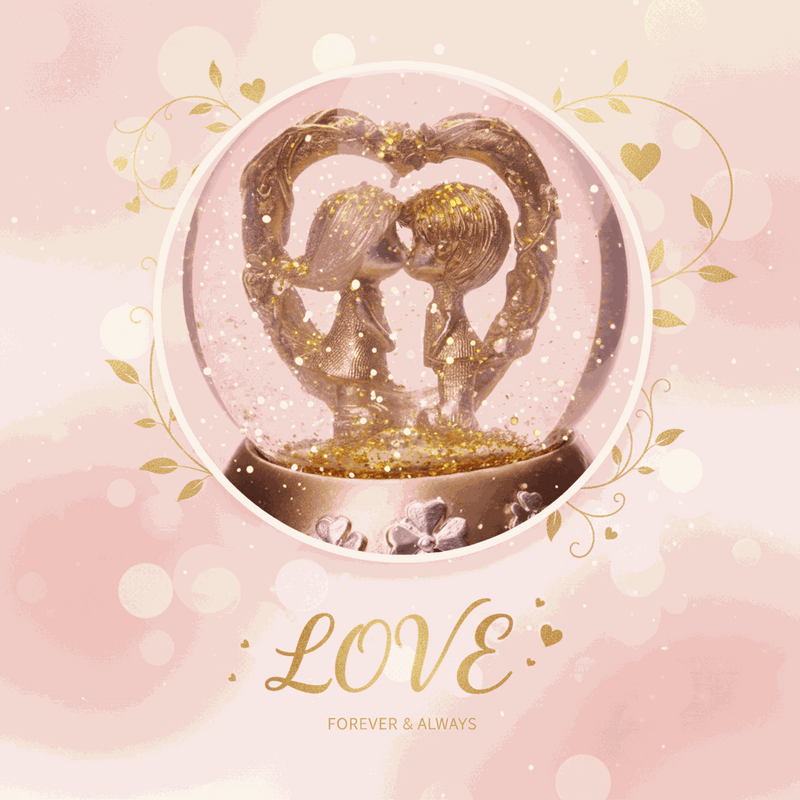 Personalized Couple Decorative Globe - Gold