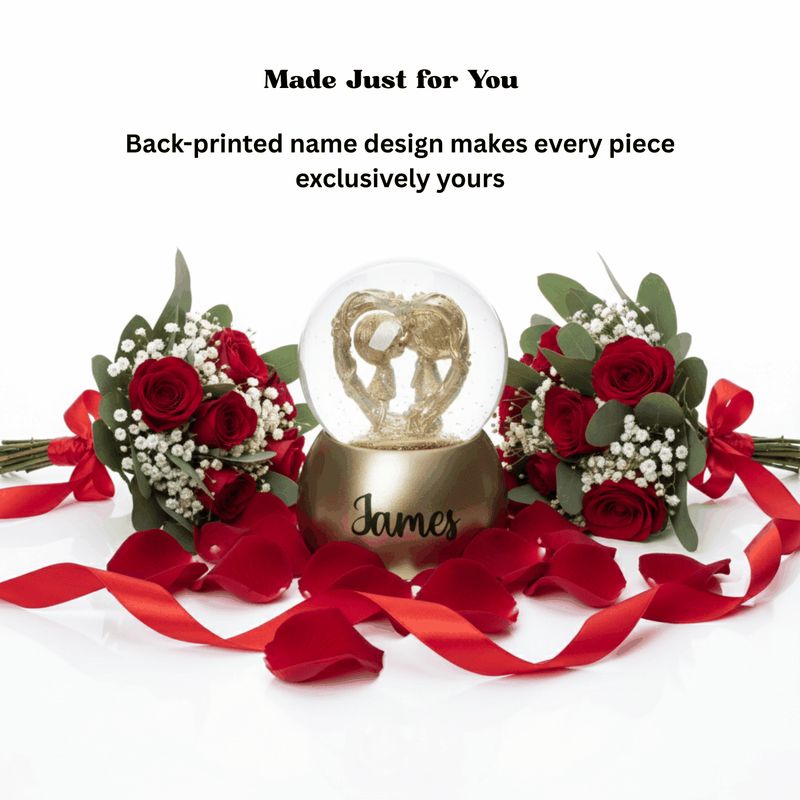 Personalized Couple Decorative Globe - Gold