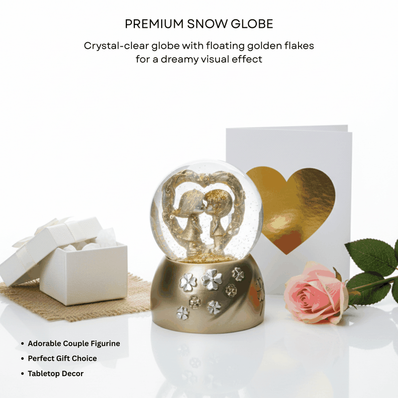 Personalized Couple Decorative Globe - Gold