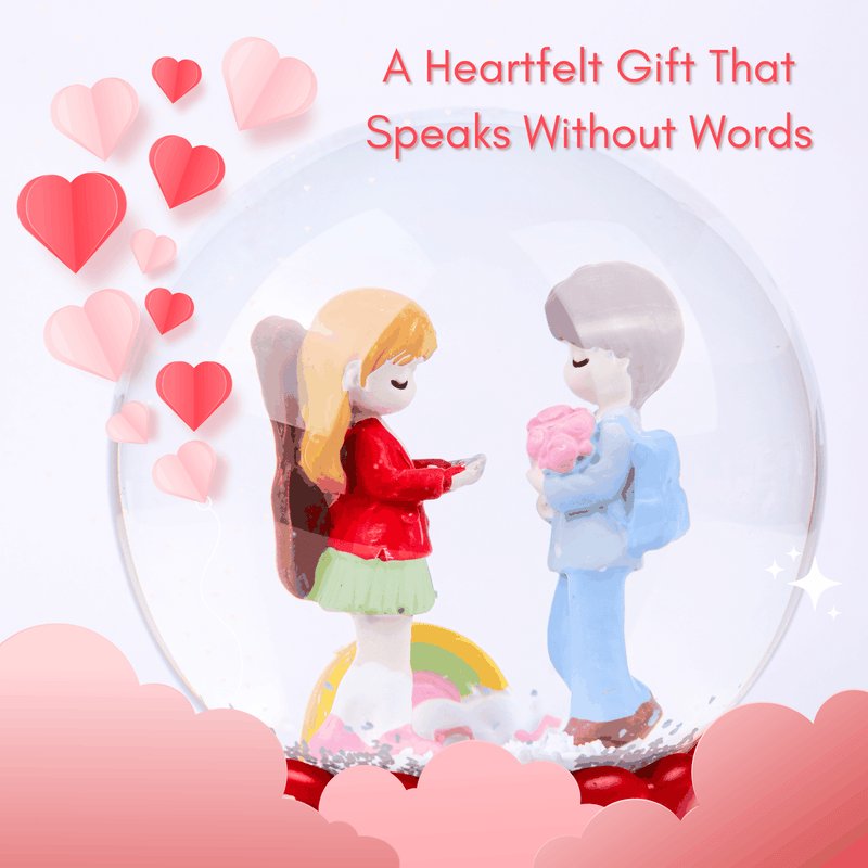 Personalized Couple Musical Snow Globe With Color Changing LED Light 2