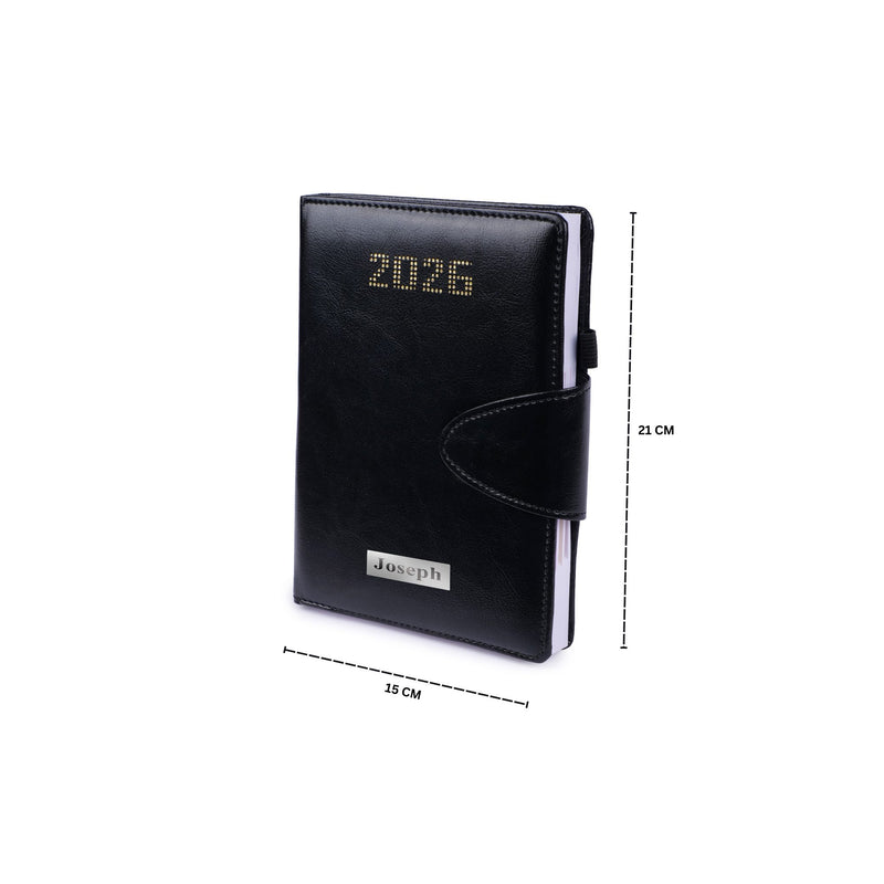 Personalized Black Diary 2026