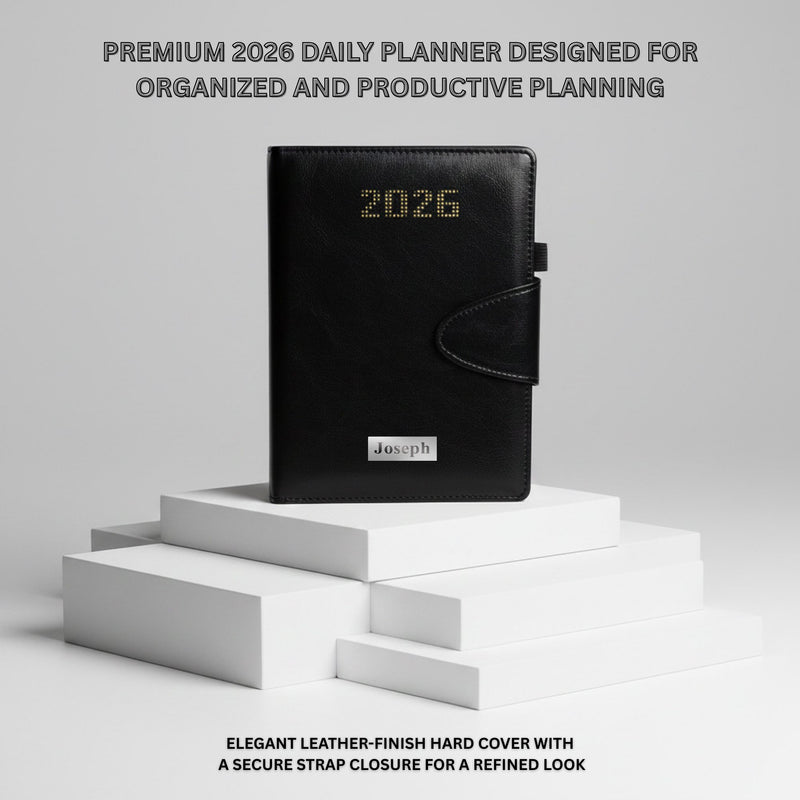 Personalized Black Diary 2026