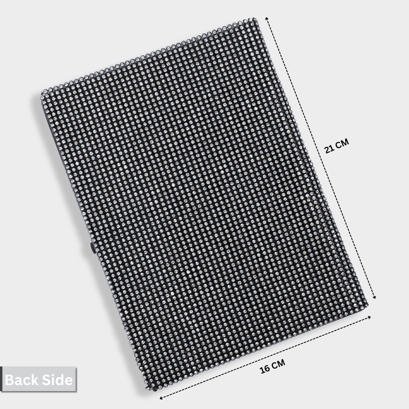 Personalized Black Glitter Diary