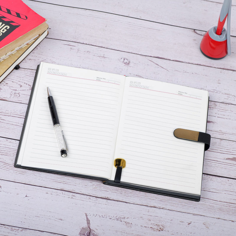 Personalized Black Line Patern Diary