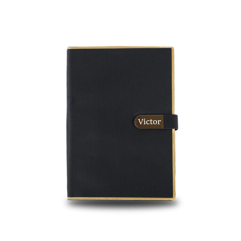 Personalized Black Line Patern Diary