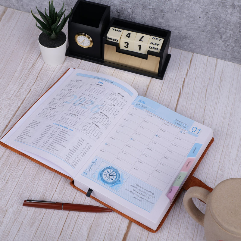 Personalized Brown Diary 2026