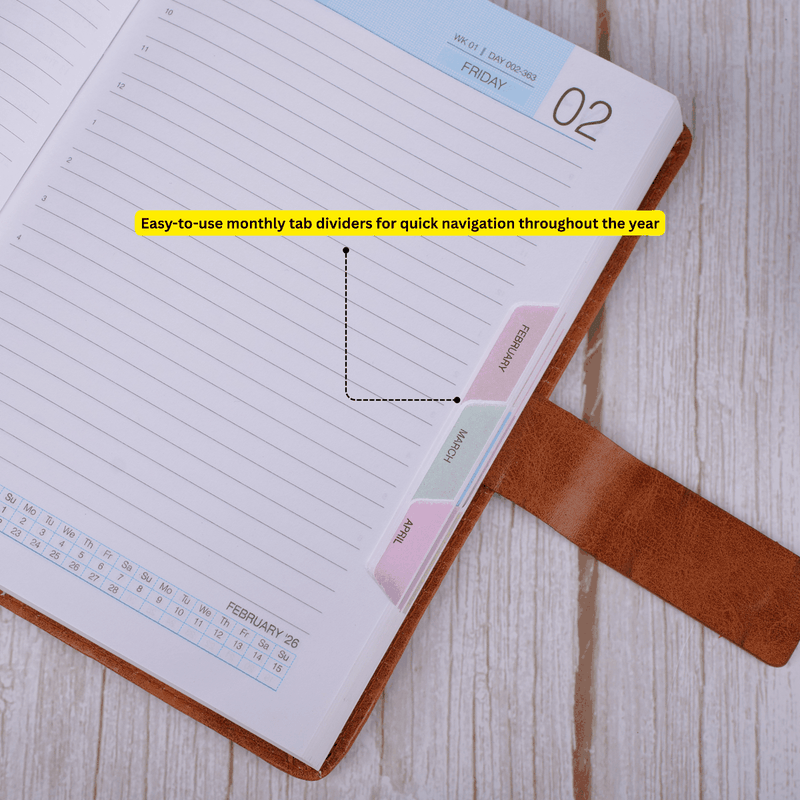 Personalized Brown Diary 2026