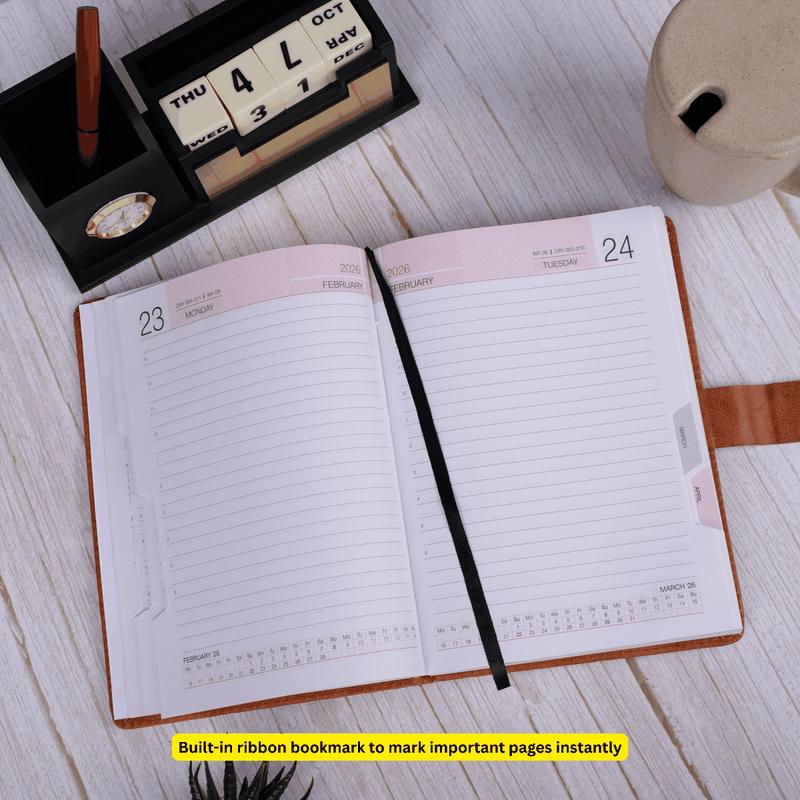 Personalized Brown Diary 2026