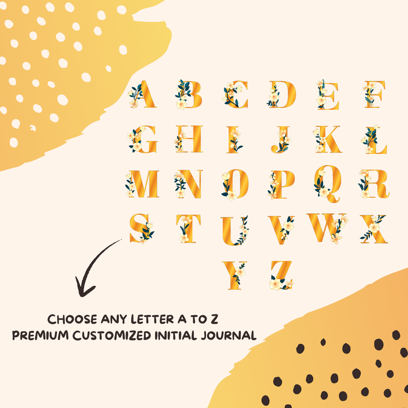 Personalized Alphabet Black Diary