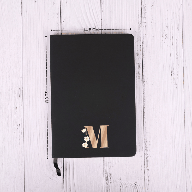 Personalized Alphabet Black Diary