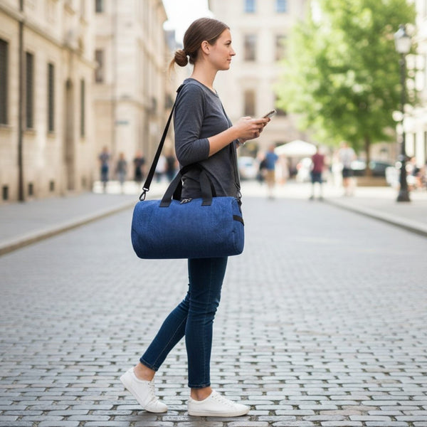 Personalized Denim Duffle Bag