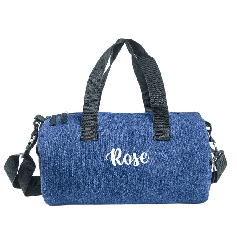 Personalized For Kids Denim Duffle Bag