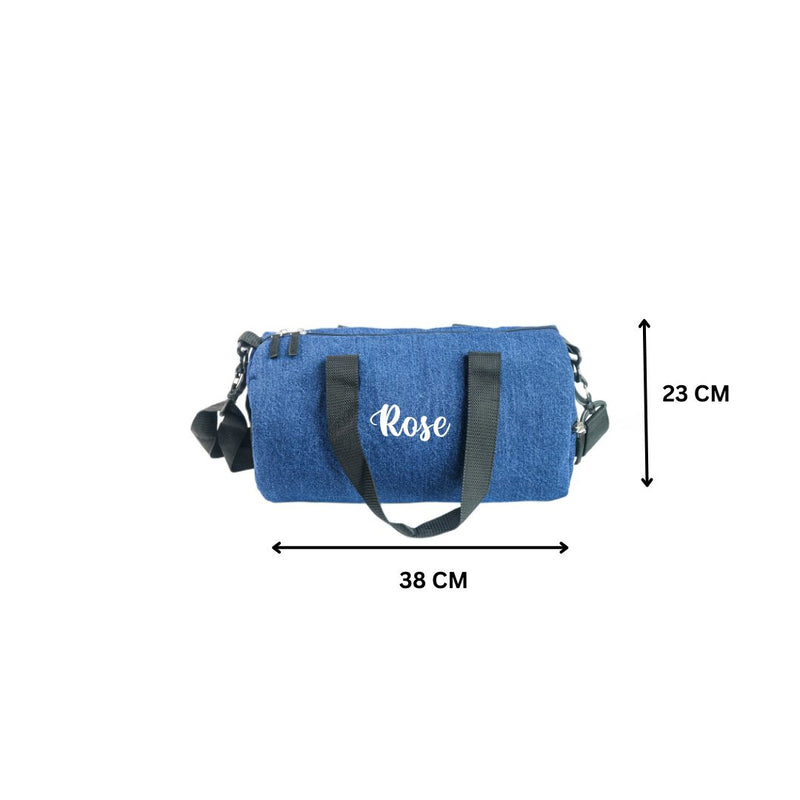 Personalized For Kids Denim Duffle Bag