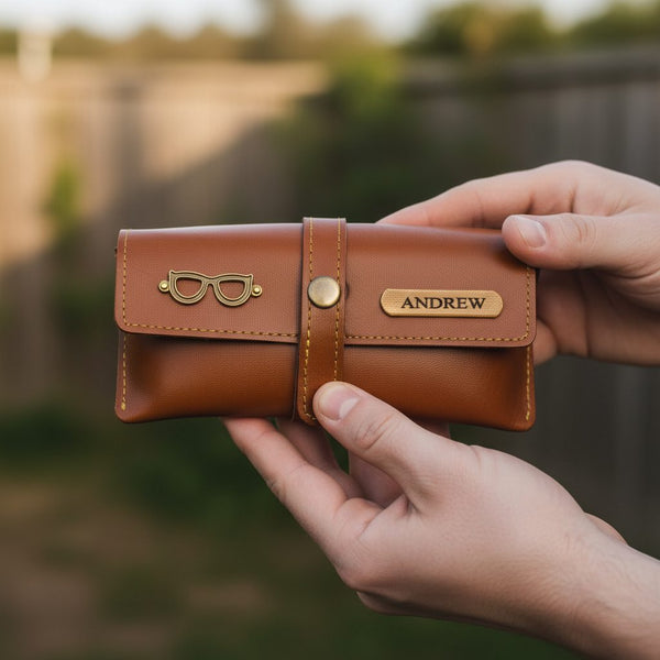 Personalized Eyewear Case - Beige