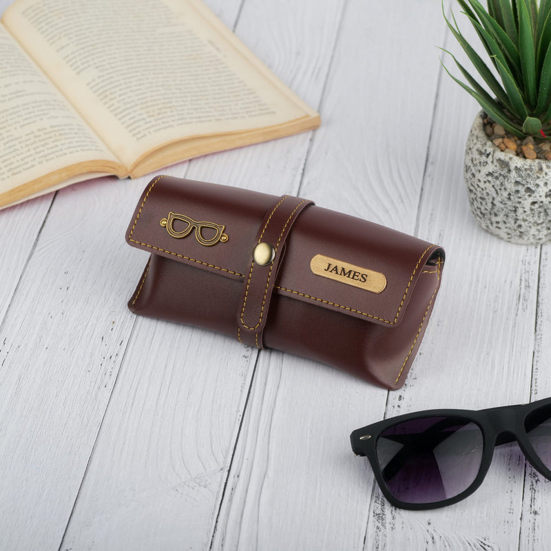 Personalized Eyewear Case - Brown