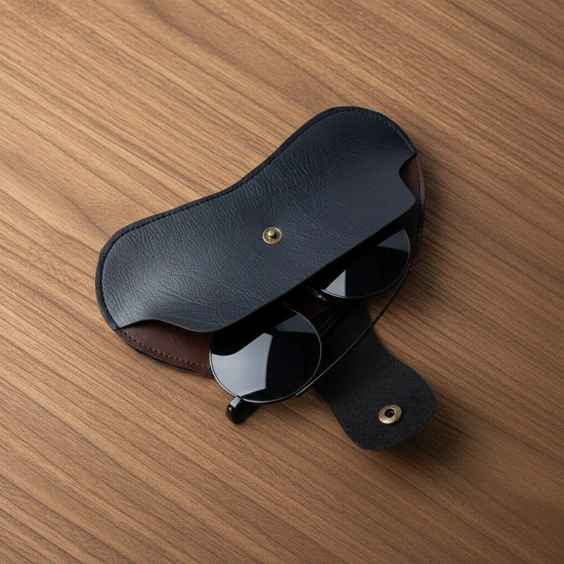Personalized Eyewear Case Lather - Black