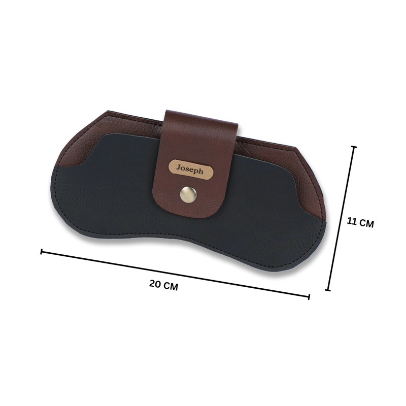 Personalized Eyewear Case Lather - Black