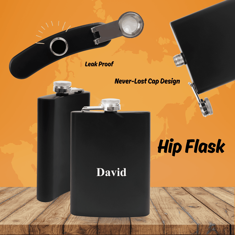 Personalized Hip Flask Black