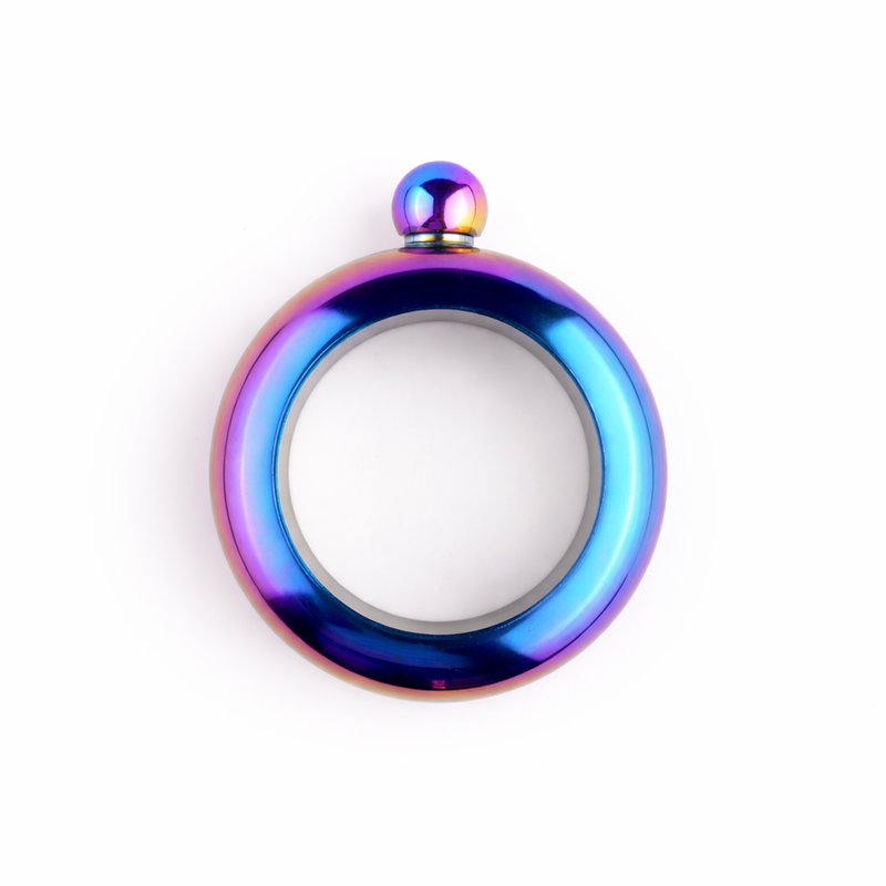 Personalized Hip Flask Purple Blue