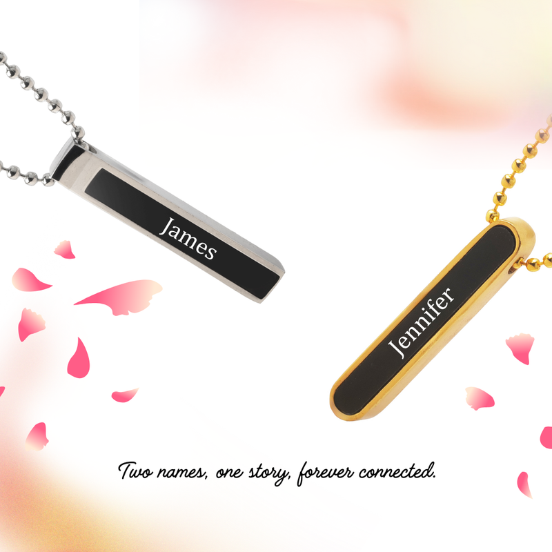 Personalized Silver And Gold Chain Couple