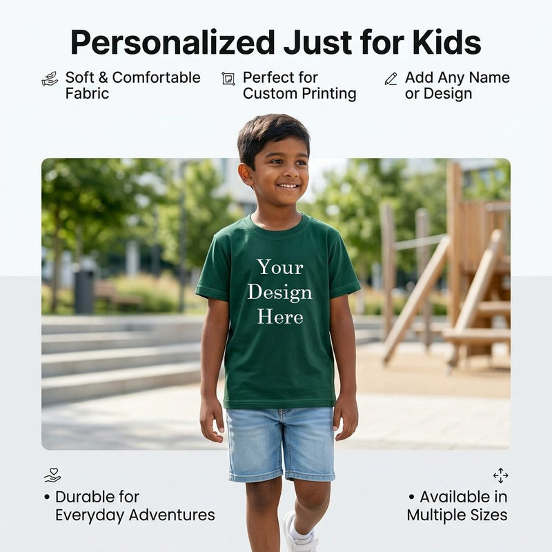 Personalized Kids T-Shirts - Bottle Green