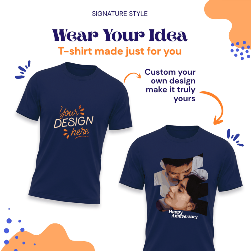 Personalized Men T-Shirts - Navy Blue