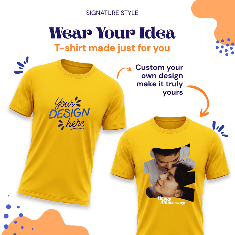 Personalized Men T-Shirts - Yellow