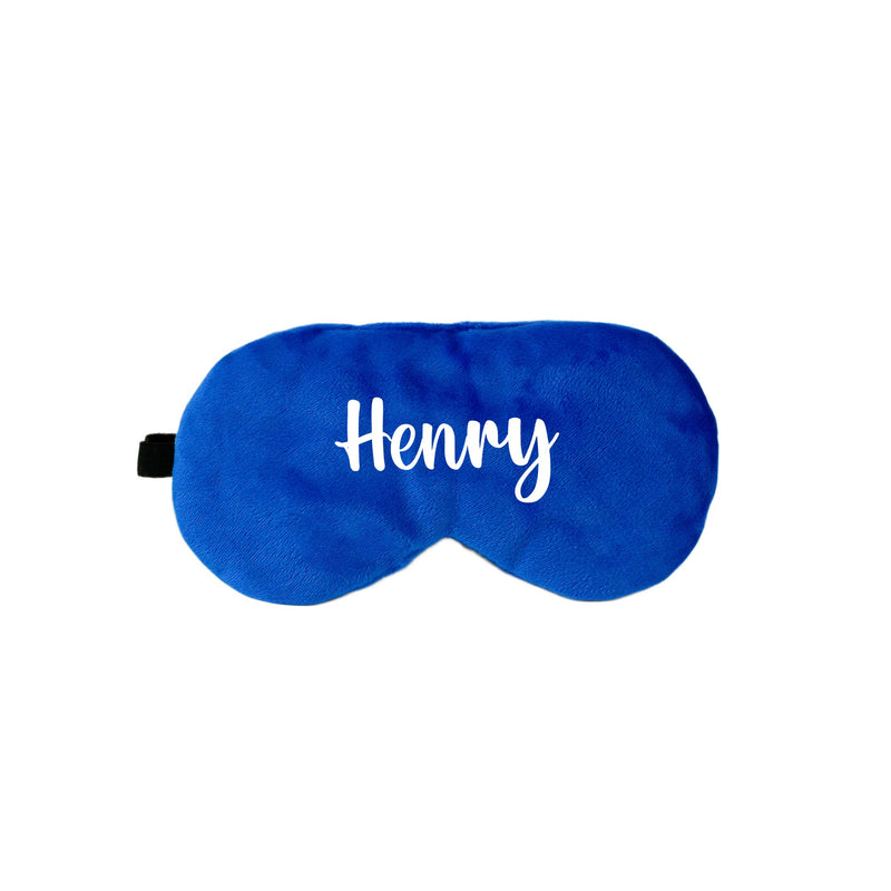 Personalized Neck Pillow And Eye Mask Set - Blue