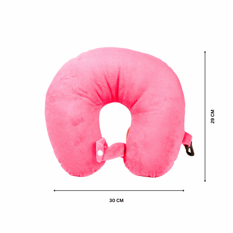 Personalized Neck Pillow And Eye Mask Set - Pink
