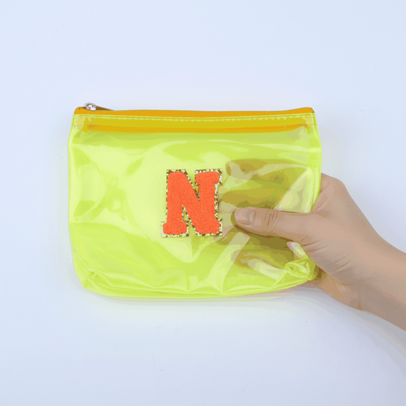 Personalized Initial PVC Pouch Bag - Yellow
