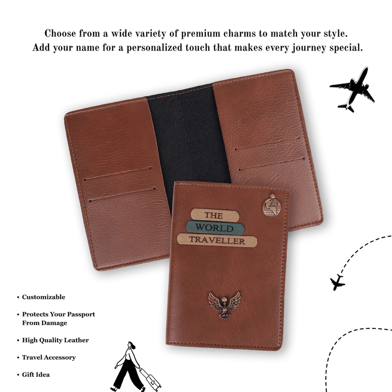 Personalized New Passport Covers Light Brown 3