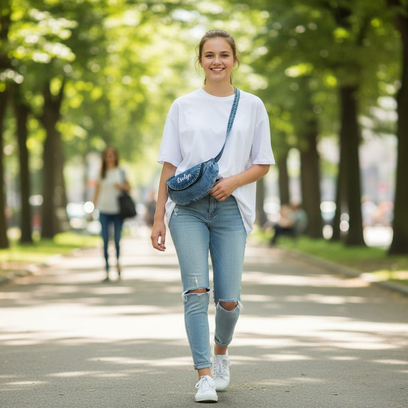 Personalized Denim Sling Bag