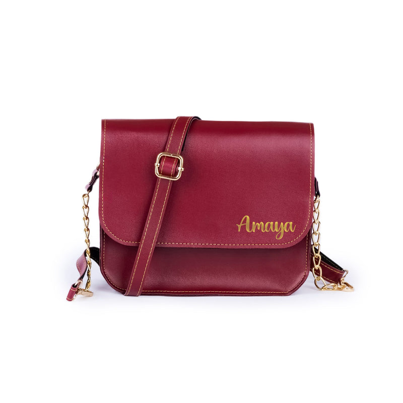 Personalized Sling Bag - Maroon