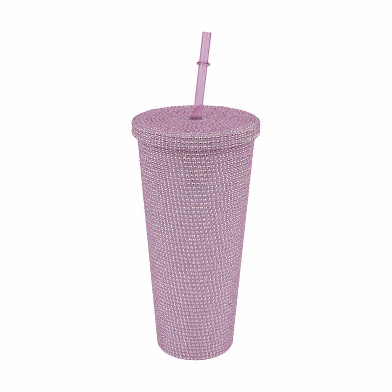 Personalized Glitter Tumbler In Two Size Long - Pink