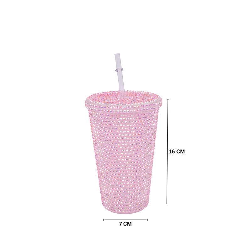 Personalized Glitter Tumbler In Two Size Short - Pink
