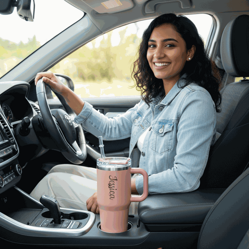 Personalized Mini Tumbler Pink Peach