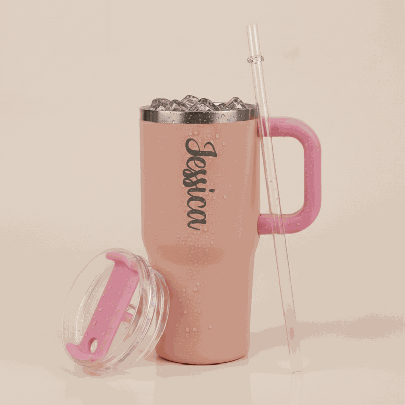 Personalized Mini Tumbler Pink Peach