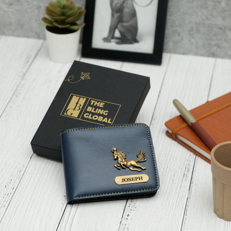 Personalized Mens Wallet - Blue