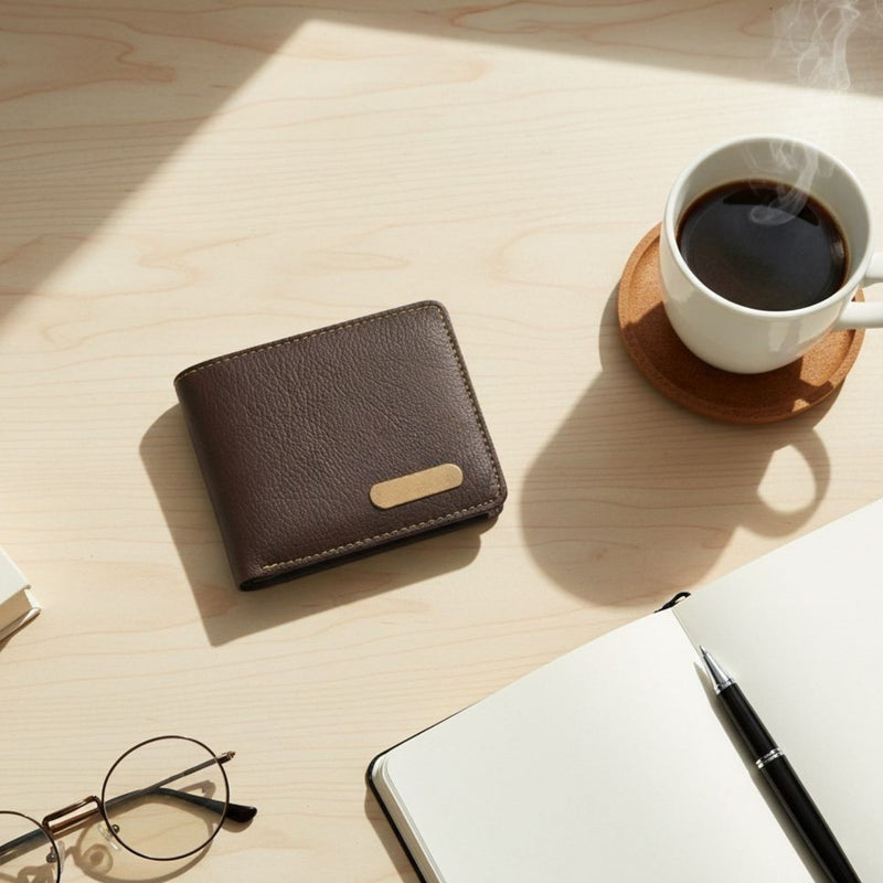 Personalized Mens Wallet - Dark Brown