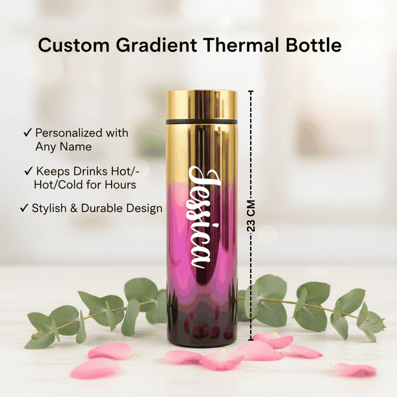 Personalized Pink Gold Temp Bottle