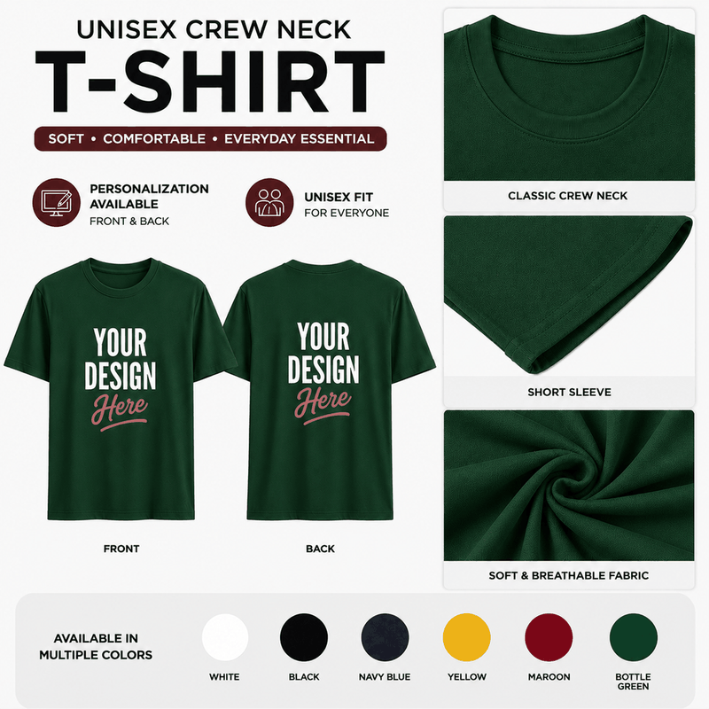 Personalized Womens T-Shirt - Bottle Green