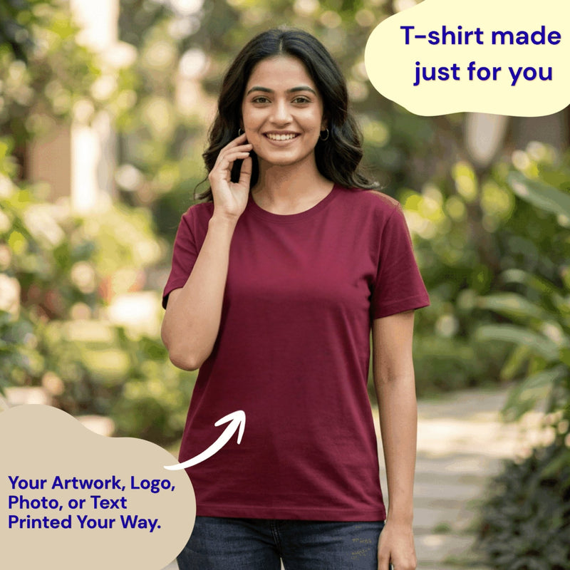 Personalized Womens T-Shirt - Maroon