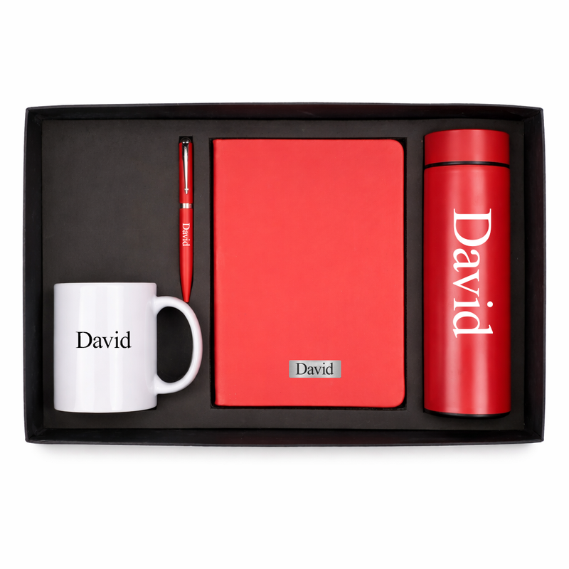 Personalized Diary, Pen, Bottle and Coffee Mug Corporate Gift Set