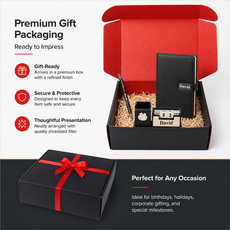 Personalized Diary, Pen Holder and Pen Corporate Gift Set