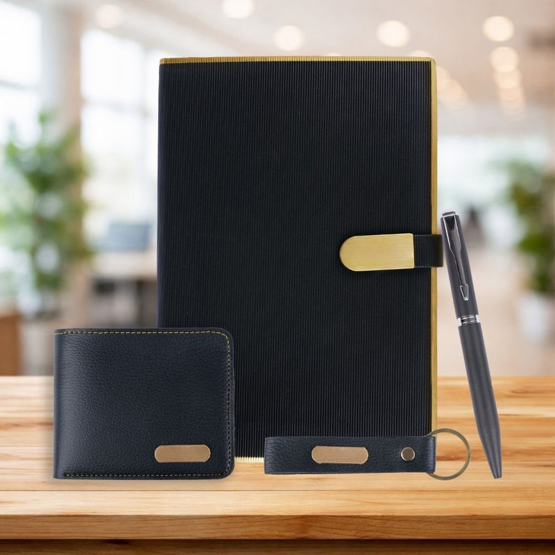 Personalized Diary, Pen, Keychain and Men Wallet Set