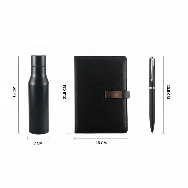 Personalized Set of 3-in-1 Diary, Bottle and Pen